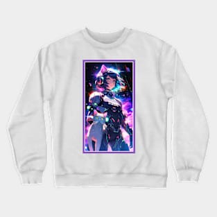 Anime Cute Cat Girl | Quality Anime Girl Artwork | Sci-Fi Manga Girl Anime Art Crewneck Sweatshirt